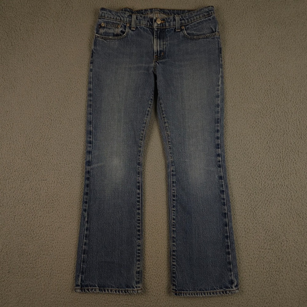 Ralph Lauren Jeans Womens 8 Blue Bootcut Low Rise Cotton Denim Distressed Preppy
